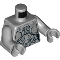 Lego Torso Armor with Silver Plates Print, Light Bluish Gray Arms and Hands / Light Bluish Gray
