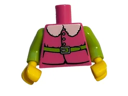 Torso Jacket with Fur Collar and Lime Belt Pattern (BAM) / Lime Arms / Yellow Hands
