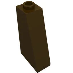 Brick Sloped 75° 2 x 1 x 3 with Hollow Stud / Dark Brown