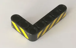 Technic, Liftarm, Modified Bent Thick L-Shape 3 x 5 with Black and Yellow Danger Stripes Pattern Model Right Side (Stickers) - Set 42082