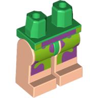 Lego Hips and Light Nougat Legs with Purple Flowers on Lime Shorts Print (Patrick)
