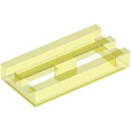 Lego Tile Special 1 x 2 Grille with Bottom Groove / Trans-Neon Green