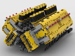 V16 Engine with Dual Pushrod Valves and natural aspiration
