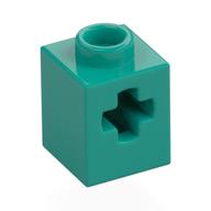 Lego Technic Brick 1 x 1 with Axle Hole / Dark Turquoise