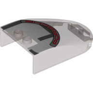 Lego Windscreen 6 x 4 x 1 Curved with Red 'PORSCHE' Banner on White and Gray Roof print
