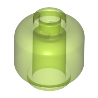 Lego Minifig Head [Plain] [Vented Stud - 2 Holes] / Trans-Bright Green