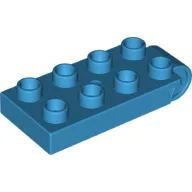 Duplo Plate 2 x 5 with 8 Studs and Hinge / Dark Azure