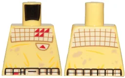 Torso SW Jumpsuit, Quilted with Red Triangles Pattern (Kessel Mine Worker) / Bright Light Yellow