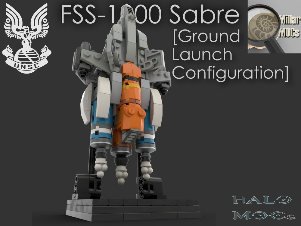 Lego Halo MOC: Mini-scale UNSC FSS-1000 Sabre Ground Launch Configuration [Halo: Reach]