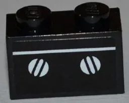 Brick 1 x 2 with White Line and Oven Knobs Pattern (Sticker) - Set 3833