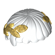 Lego Hair Short, Straight Cut Fringe with Gold Laurel Wreath Print