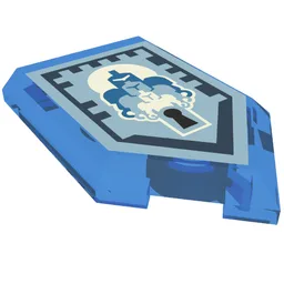 Tile Special 2 x 3 Pentagonal with Nexo Power Shield Print - Shrink Surprise / Trans-Dark Blue