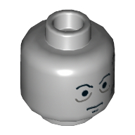 Lego Minifig Head Darth Vader, Dark Bluish Gray Scars, Eyebrows Print [Hollow Stud] / Light Bluish Gray