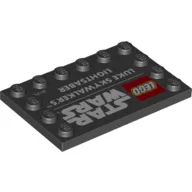 Plate Special 4 x 6, Studs on 3 Edges with 'LEGO STAR WARS LUKE SKYWALKER'S LIGHTSABER' Print / Black