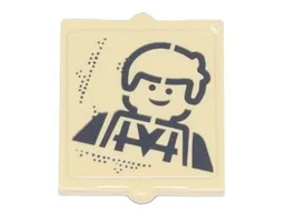 Glass for Window 1 x 2 x 2 Flat Front with Male Minifigure Wearing Striped Vest Pattern (Sticker) - Set 70840