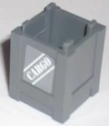Container, Box 2 x 2 x 2 - Top Opening with White 'CARGO' Pattern on Opposite Sides (Stickers) - Set 7739