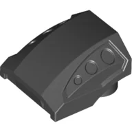 Brick Curved 2 x 2 No Studs - 3 Recessed Side Ports / Black