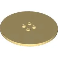 Plate Special Round 8 x 8 with 2 x 2 Center Studs with Groove / Light Yellow