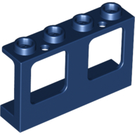 Lego Window 1 x 4 x 2 Plane, Hollow Studs, Single Hole Top and Bottom for Glass / Dark Blue