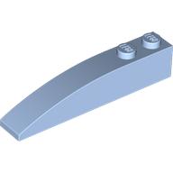 Lego Brick Wedged, Curved 6 x 2 Right, Smooth Inner Walls / Bright Light Blue