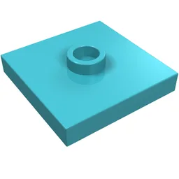 Plate Special 2 x 2 with Groove and Center Stud (Jumper) / Medium Azure
