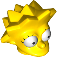 Lego Minifig Head Special, Simpsons, Lisa Simpson - Wide Eyes / Yellow