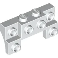 Brick Special 2 x 4 - 1 x 4 with 2 Recessed Studs and Thin Side Arches / White