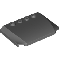 Lego Brick Wedged, Curved Triple 4 x 6 x 2/3 with 4 Studs / Dark Bluish Gray