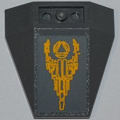 Lego Wedge 4 x 4 Triple Inverted with Connections between 2 Studs with Atlantis Logo and Stones Pattern (Sticker) - Set 8078