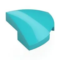 Brick Round Corner, Curved 2 x 2 x 2/3 Quarter Circle With 1 x 1 Bottom Cutout / Medium Azure