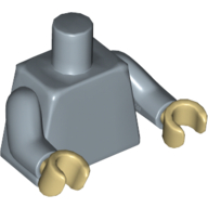 Lego Torso, Sand Blue Arms, Tan Hands [Plain] / Sand Blue