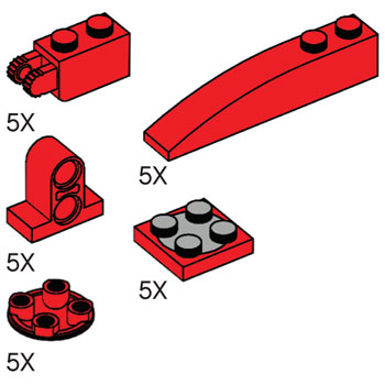 Lego Specialty Red Bricks Pack
