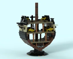 18th Century Napoleonic Frigate cross-section display