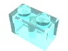 Brick 1 x 2 / Trans-Light Blue