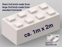 Giant Lego Brick of Large Bricks made only from 2x4 bricks and tiles / Riesiger Legostein aus großen 2x4 Steinen nur aus 2x4 Steinen und Kacheln