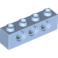 Lego Technic Brick 1 x 4 [3 Pin Holes] / Bright Light Blue