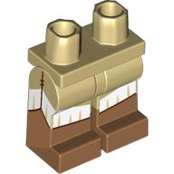 Lego Hips with Tan Legs and Medium Nougat Boots Pattern with White Ruffles print / Tan