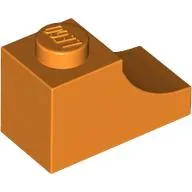 Brick Curved 2 x 1 with Inverted Cutout / Orange