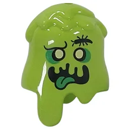 Headwear Slime, Yellow Eyes, Green Eyeshadow, Bug for Eyebrow, Slime Mouth, Green Tongue / Lime