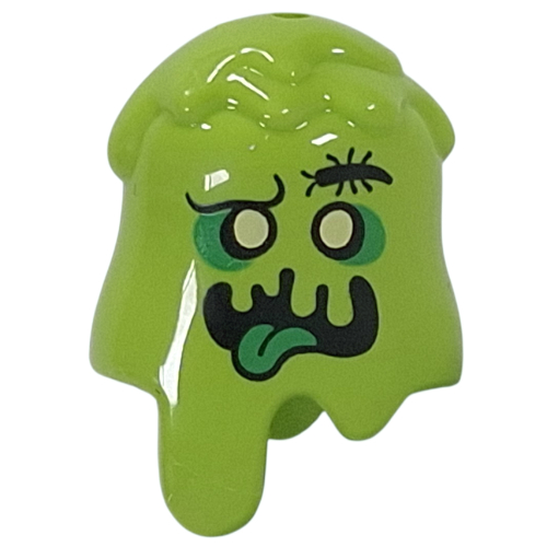 Lego Headwear Slime, Yellow Eyes, Green Eyeshadow, Bug for Eyebrow, Slime Mouth, Green Tongue / Lime