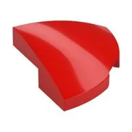 Brick Round Corner, Curved 2 x 2 x 2/3 Quarter Circle With 1 x 1 Bottom Cutout / Red
