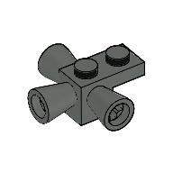 Lego Brick Special 1 x 1 with 3 Speakers / Loudspeakers / Space Positioning Rockets / Dark Gray