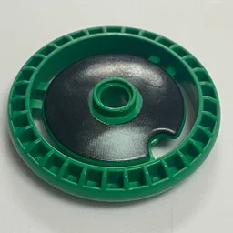 Technic Disc 5 x 5 Notched, No Pin with Pit Droid Nose Print / Green