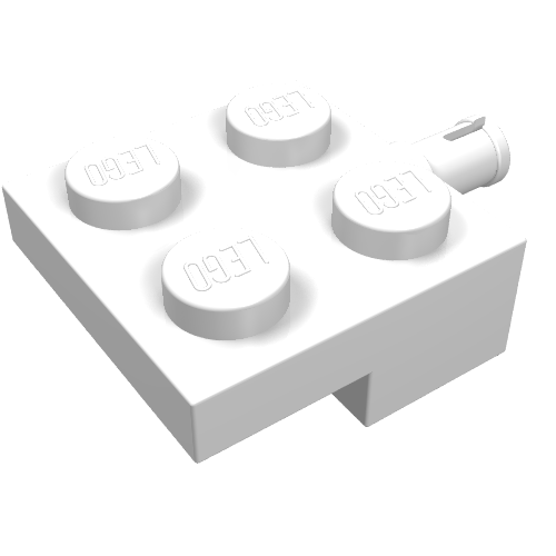 Lego Plate Special 2 x 2 with Wheel Holder / White