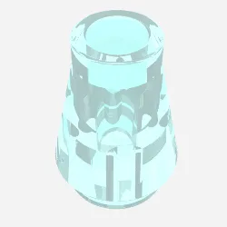 Cone 1 x 1 [No Top Groove] / Trans-Light Blue