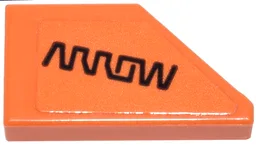 Tile, Modified 1 x 2 Wedge Left with Black 'ARROW' Logo Pattern (Sticker) - Set 77251