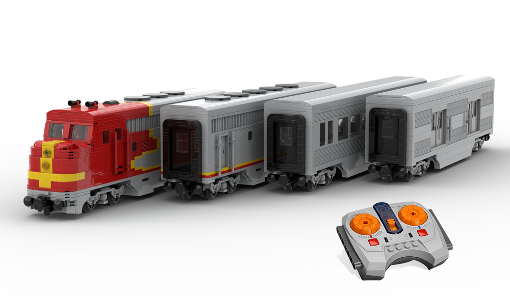 LEGO - Locomotive Diesel - EMD F7 Santa Fe - MOC