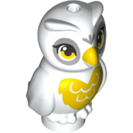Lego Animal, Bird, Owl Baby Yellow Chest, Eyes, Beak print / White