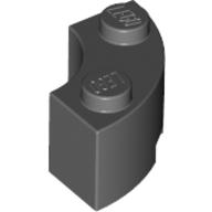 Lego Brick Round Corner 2 x 2 Macaroni with Stud Notch / Dark Bluish Gray