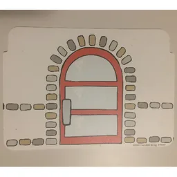 Background, Wall with Stone Details and Door / Ticket Booth, Phone, and Train Map Print / [No Color/Any Color]